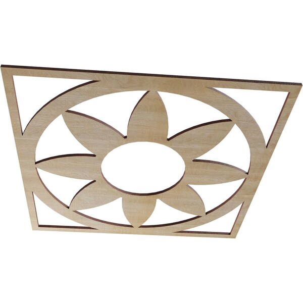 Blume Wood Fretwork Pierced Ceiling Medallion, Birch, 18OD X 6 1/4ID X 1/4T